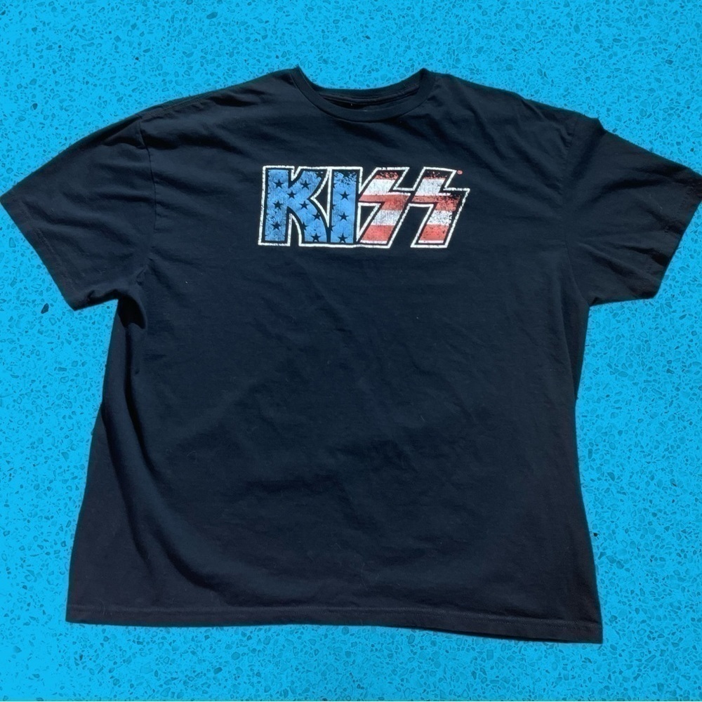 KISS retro modern band t shirt mens XXL black blue red - Picture 3 of 5